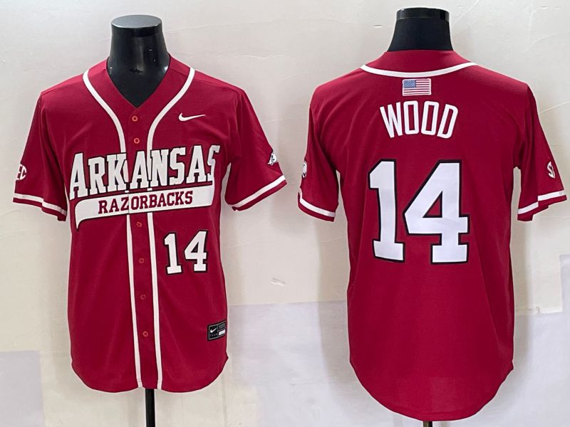 Men 2025 Alabama Crimson Tide #14 Wood Red Nike Joint Name Nike NCAA Jersey style 5->ncaa teams->NCAA Jersey